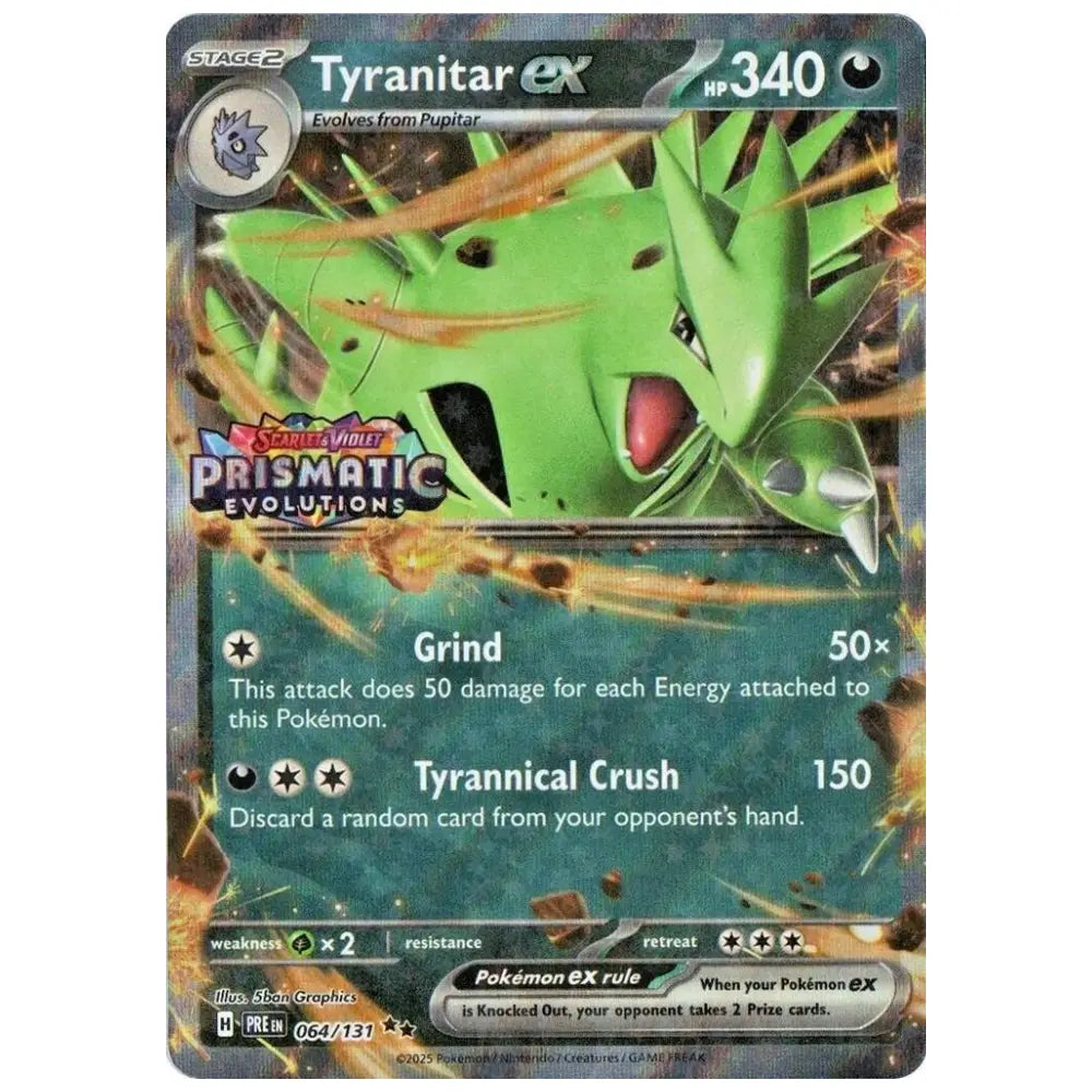 Tyranitar ex - PRE 064/131 - Prismatic Evolutions Stempel