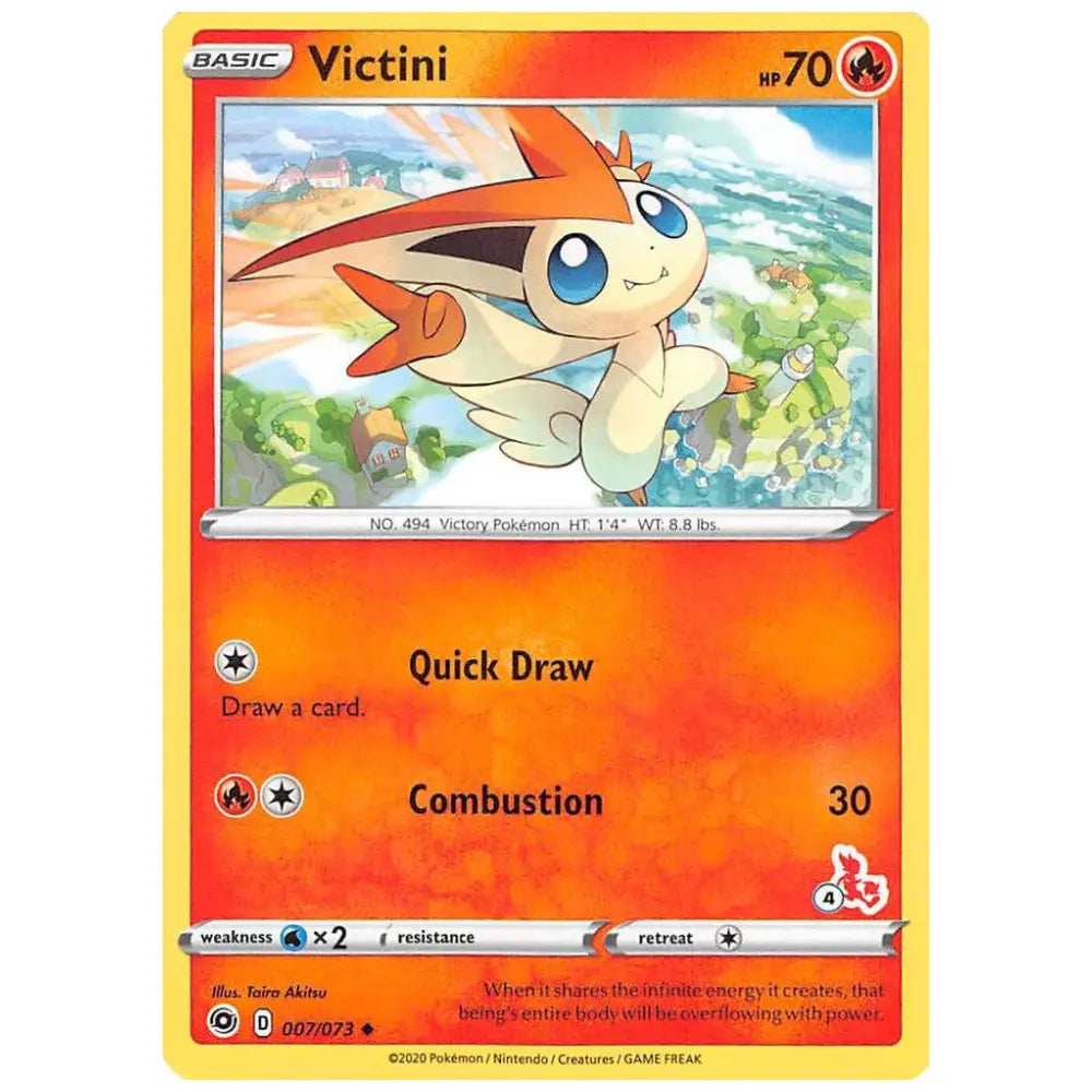 Victini - 007/073 (#4/53 Cinderace Stamped) - Battle Academy 2022 (BA22) Cardsrfun