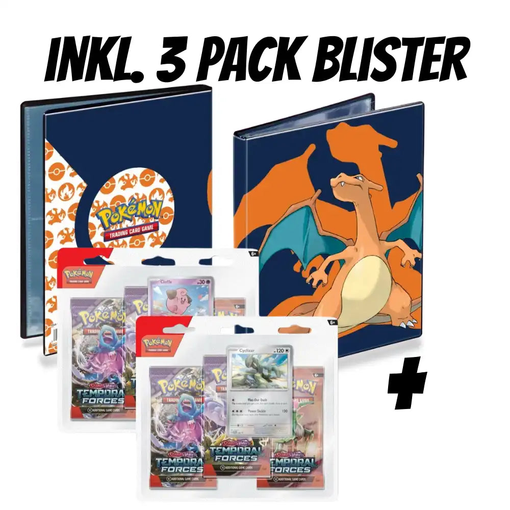 Ultra Pro 4-Pocket-Portfolio inkl. Pokemon 3 Pack Blister Temporal Forces CardsRfun