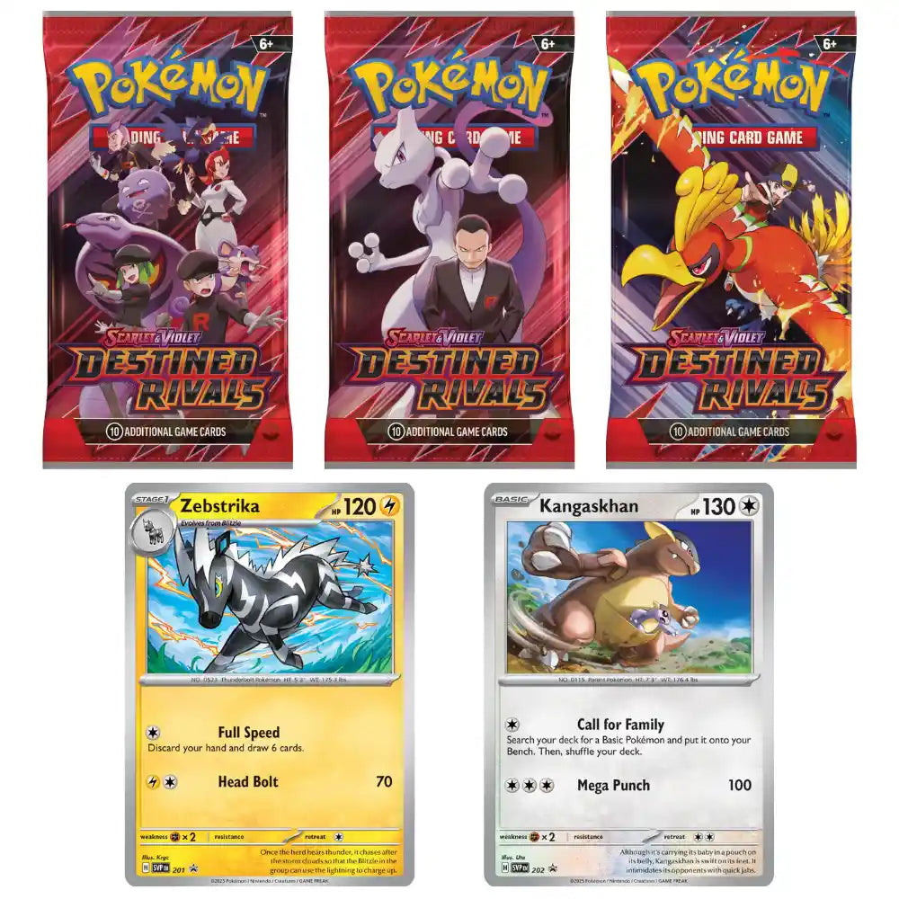 Pokemon Destined Rivals: 3-Pack Blister CardsRfun