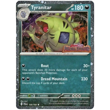 Pokemon Tyranitar - PAL 135/193 - Paldea Evolved Stempel CardsRfun