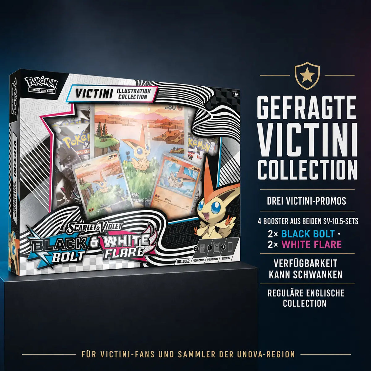 Pokemon Black Bolt & White Flare - Victini Illustration Collection (SV 10.5) (B-Ware)