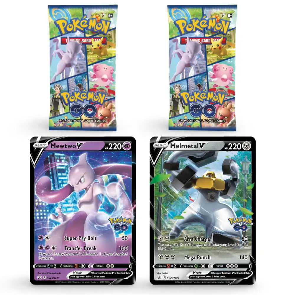 Pokemon GO V Battle Deck Bundle Mewtwo Melmetal CardsRfun